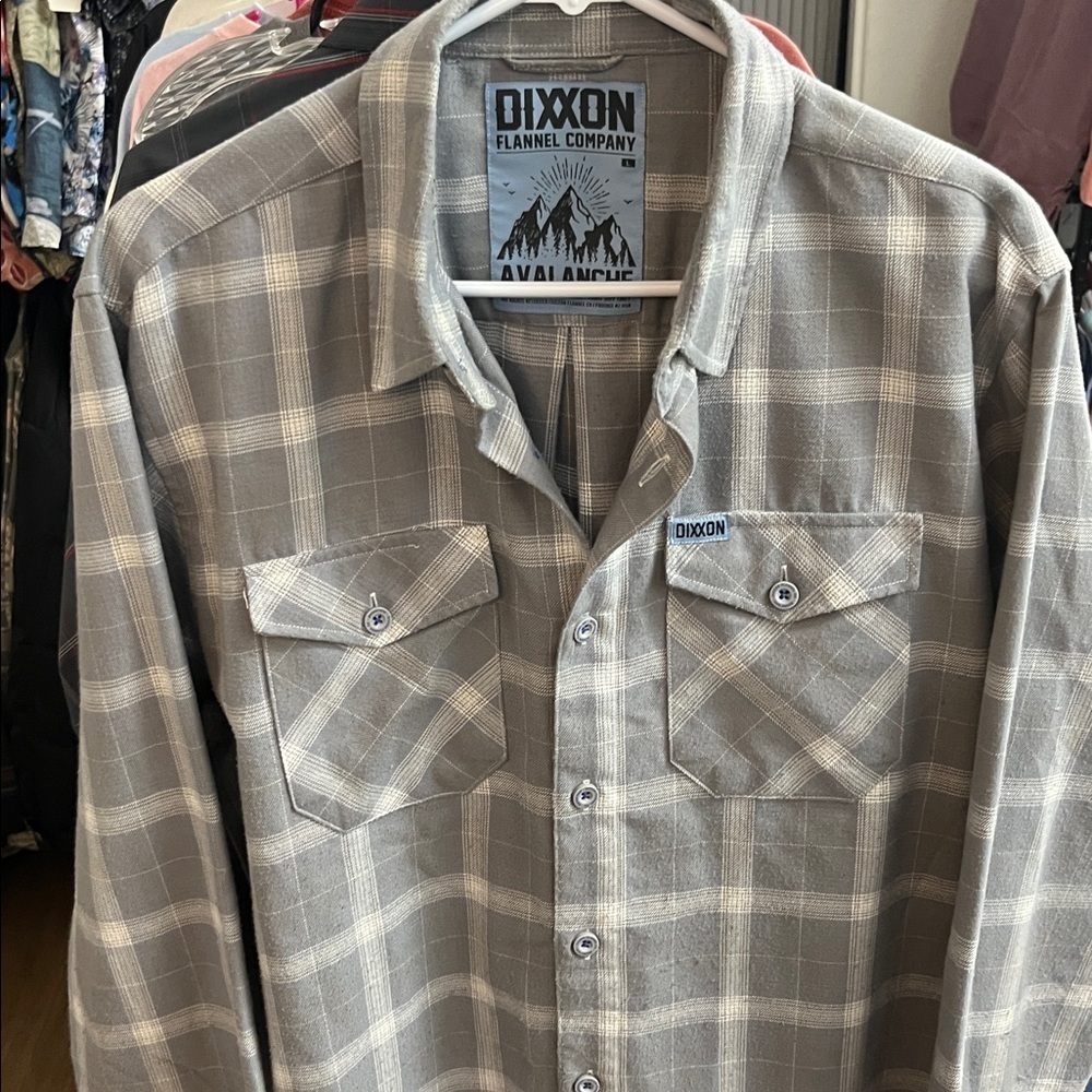 DIXXON “Avalanche” Gray Casual Button Down Flannel Shirt - Picture 3 of 6